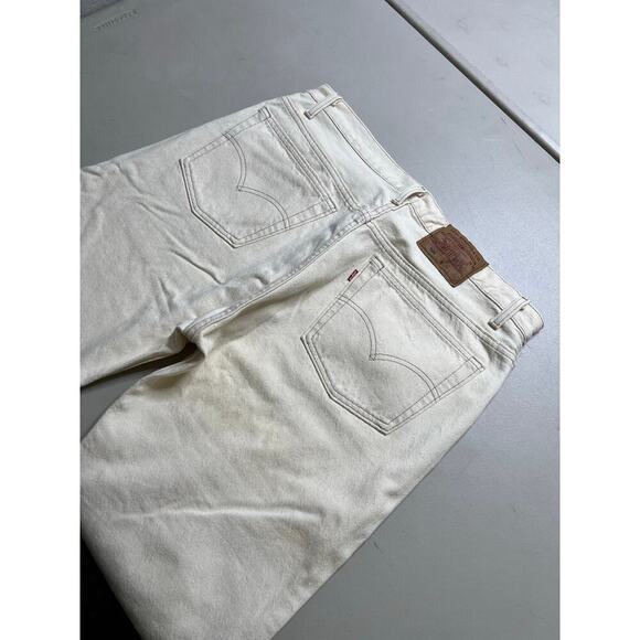 Levis 501 Vintage 90s USA XX Straight Leg Jeans White Light Wash 38x30 Act 36x30 - Picture 12 of 16